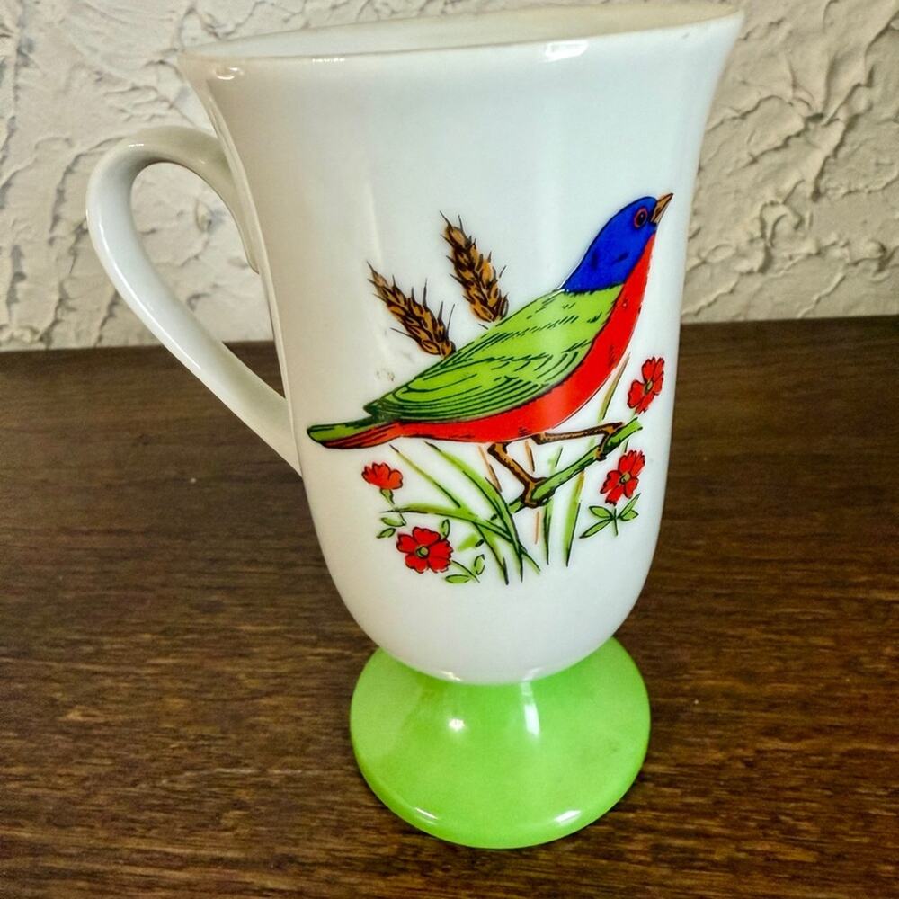 Colorful Bird Design Ceramic Mugs - Set of 4 - Picture 5 of 6